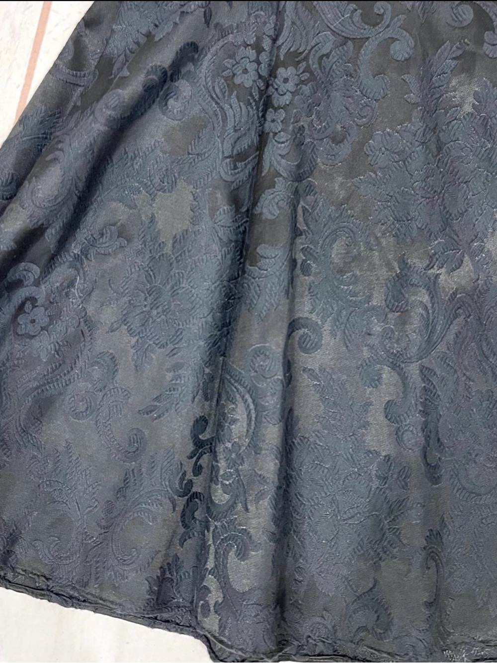 Jessica McClintock Black One-Shoulder Dress with White Lace Appliqué - Picture 7 of 10